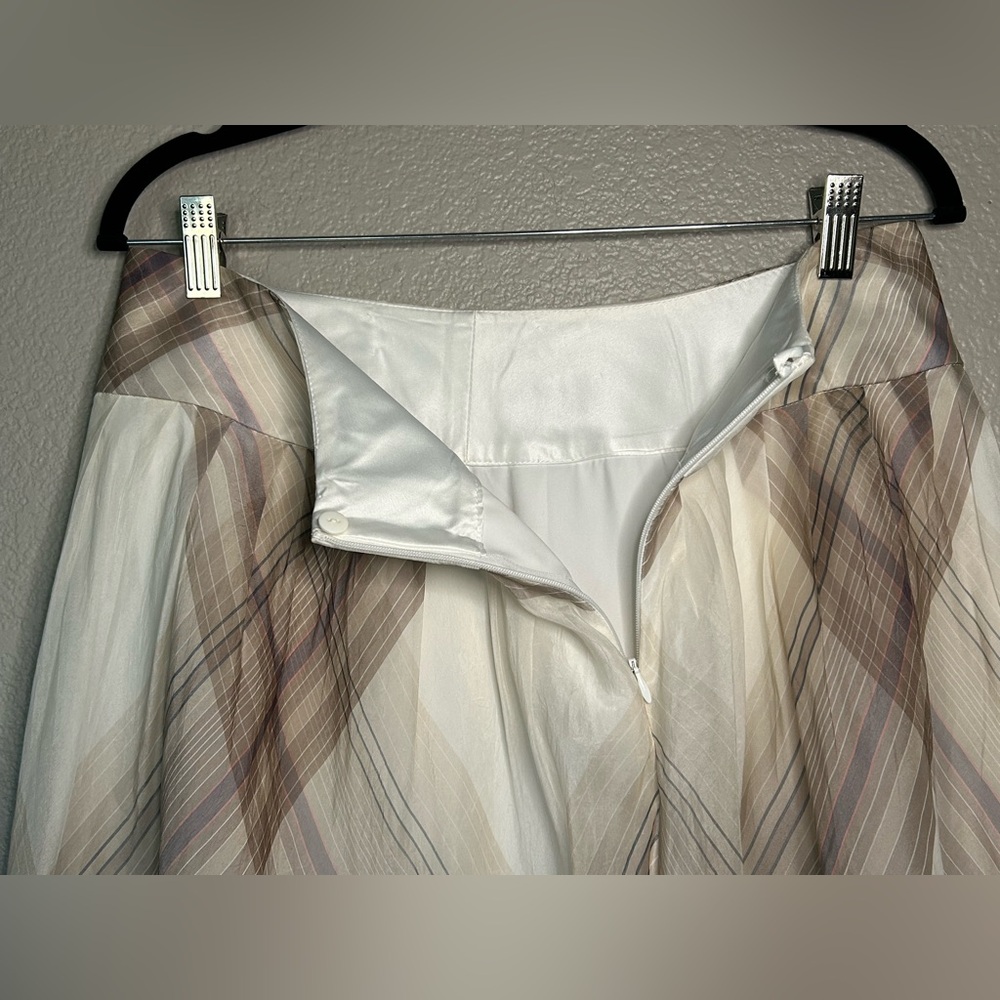 Talbot's 100% Silk A-Line Sheer Fully-Lined Midi Skirt Size 12 - Picture 8 of 10
